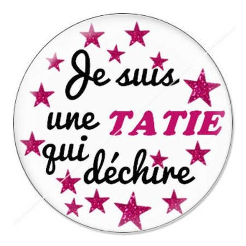 Cabochon résine a coller 25 mm tatie qui déchire 1 