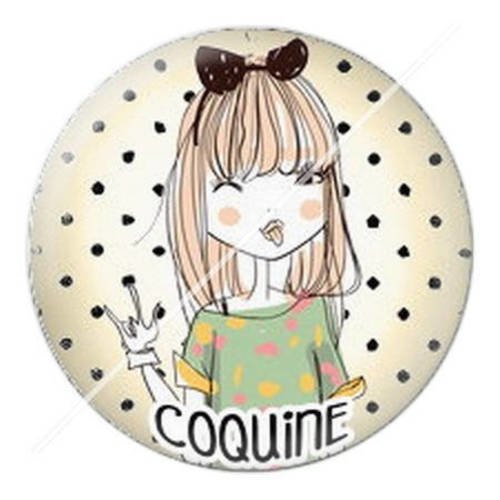 Cabochon résine a coller 25 mm mademoiselle 4 