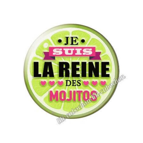 Cabochon résine a coller 25 mm reine des mojitos