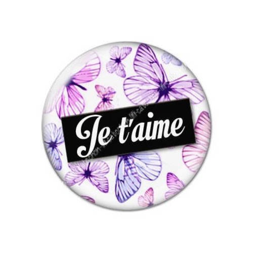Cabochon résine a coller 25 mm saint valentin je t'aime 28 