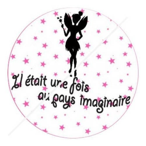 Cabochon résine a coller 25 mm fée étoiles 5 