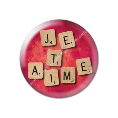 Cabochon résine a coller 25 mm saint valentin je t'aime 24 