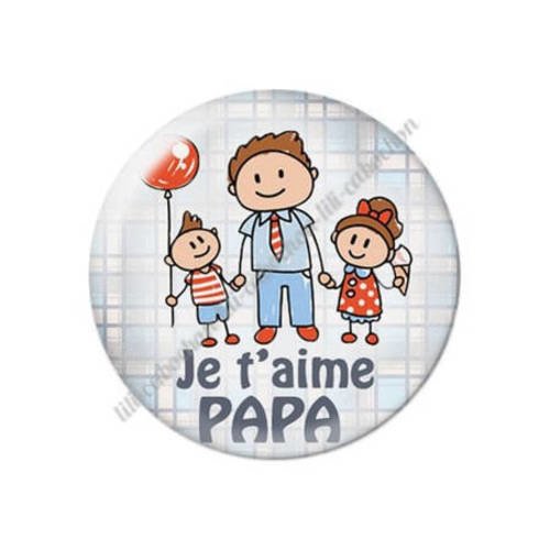 Cabochon résine a coller 25 mm papa 87 