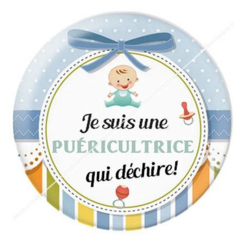 Cabochon résine a coller 25 mm puéricultrice 19 