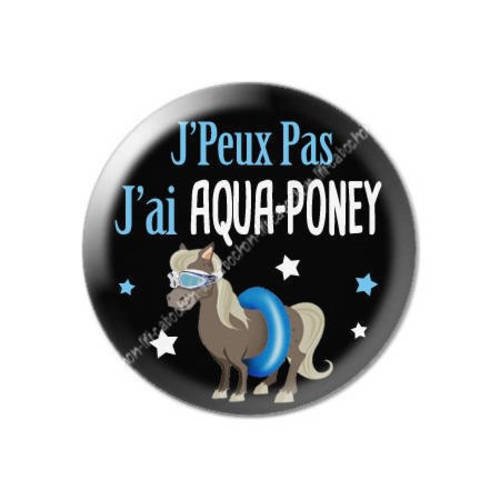 Cabochon résine a coller 25 mm j'peux pas j'ai aqua-poney 15 