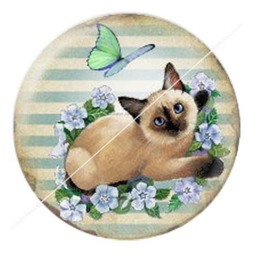 Cabochon résine a coller 25 mm chat minette tribu 14 