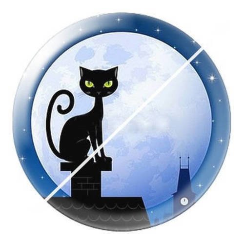 Cabochon résine a coller 25 mm  motifs chat lune 7 
