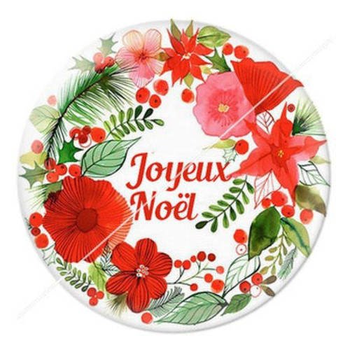 Cabochon résine a coller 25 mm joyeux noël f9 