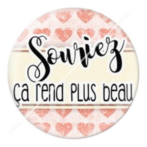 Cabochon résine a coller 25 mm miss mademoiselle selfie coeur 10 