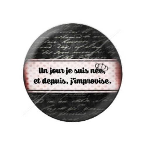 Cabochon résine a coller 25 mm madame 44 