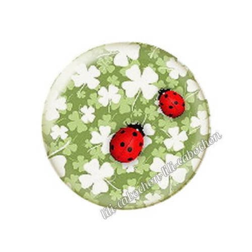 Cabochon résine a coller 25 mm porte bonheur trèfle coccinelle 6