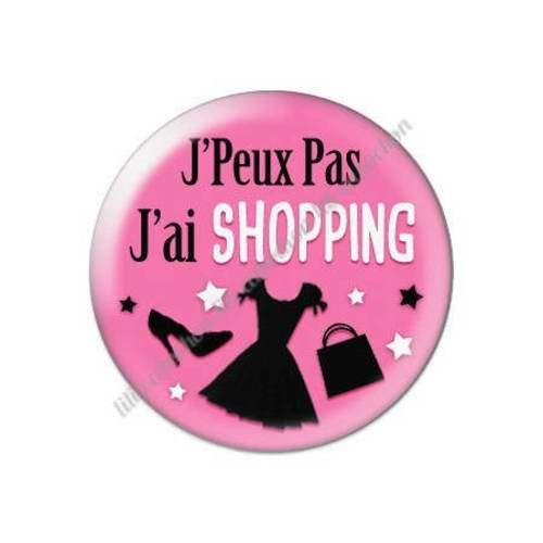 Cabochon résine a coller 25 mm j'peux pas j'ai shopping 