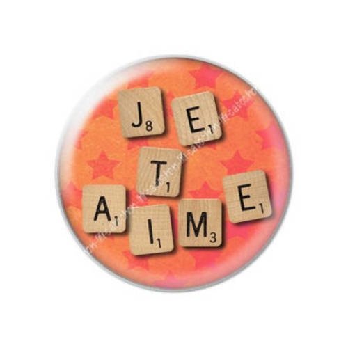 Cabochon résine a coller 25 mm saint valentin je t'aime 13 