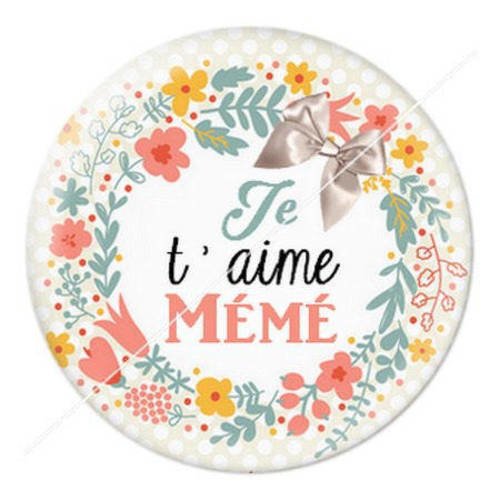 Cabochon résine a coller 25 mm mémé b12 