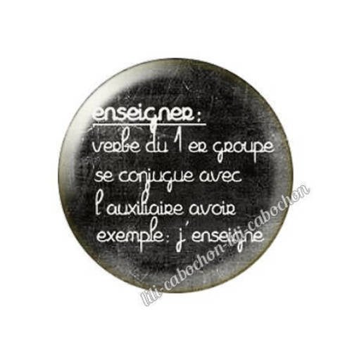Cabochon résine a coller 25 mm prof professeur enseigner 