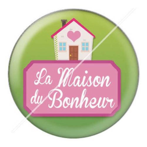 Cabochon résine a coller 25 mm la maison du bonheur 15 
