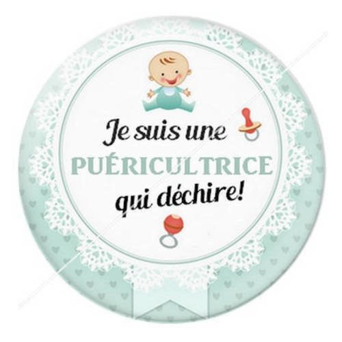 Cabochon résine a coller 25 mm puéricultrice 18 