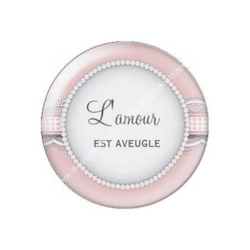 Cabochon résine a coller 25 mm l'amour est aveugle 