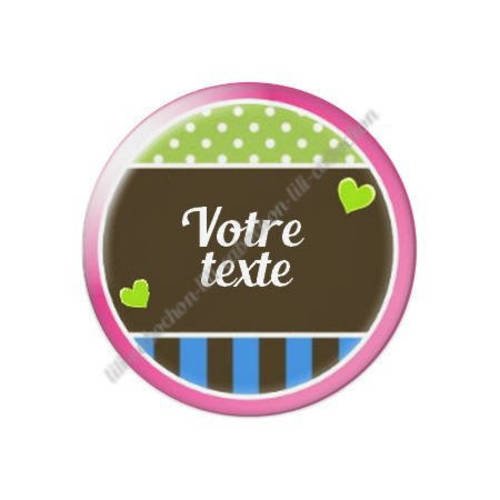 Cabochon résine a coller 25 mm à personnaliser avec votre texte ref f5 