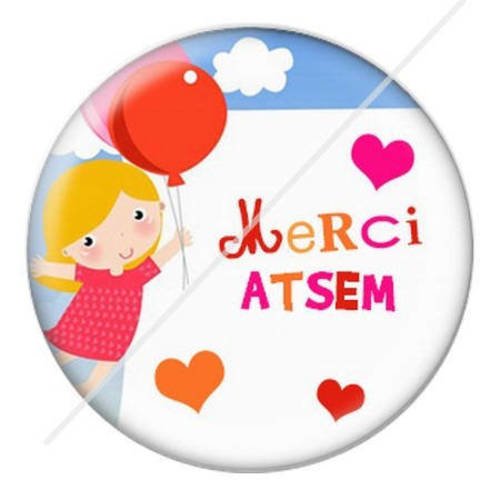 Cabochon résine a coller 25 mm pour atsem 7 