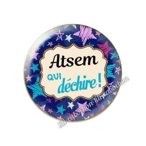 Cabochon résine a coller 25 mm pour atsem m52 