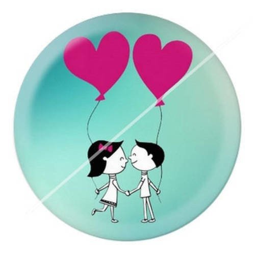Cabochon résine a coller 25 mm  amour amoureux 1 