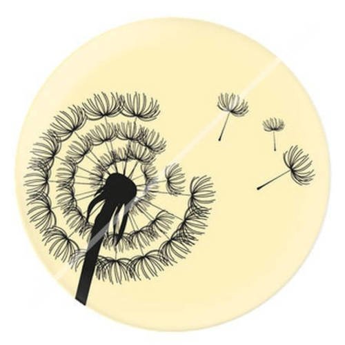 Cabochon résine a coller 25 mm pissenlit coeur 9 