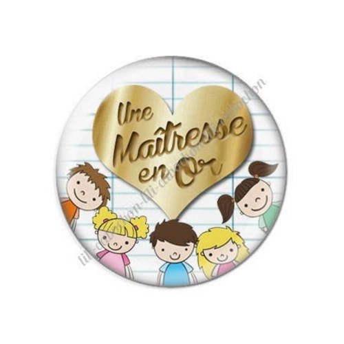 Cabochon résine a coller 25 mm maîtresse en or h3 