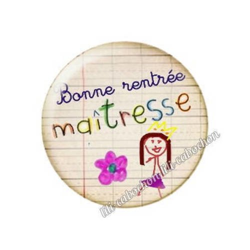 Cabochon résine a coller 25 mm rentrée maîtresse 