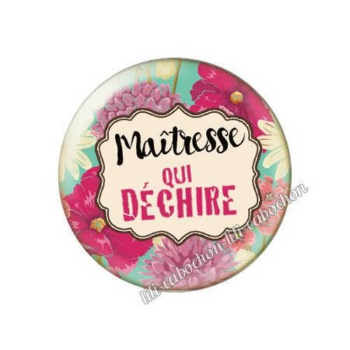 Cabochon résine a coller 25 mm maîtresse qui déchire p68 