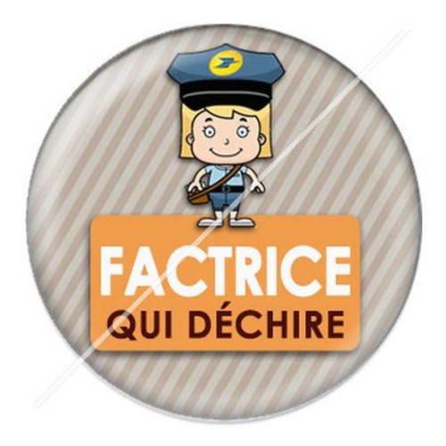 Cabochon résine a coller 25 mm factrice qui déchire 12 