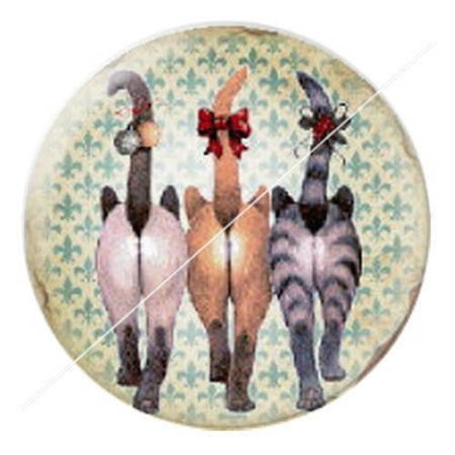 Cabochon résine a coller 25 mm chat minette tribu 17 