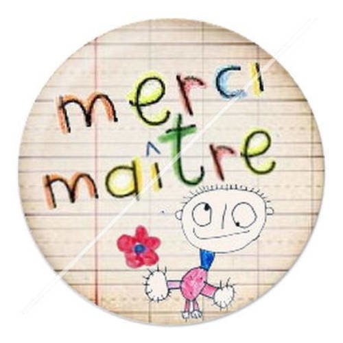 Cabochon résine a coller 25 mm merci maître 6 