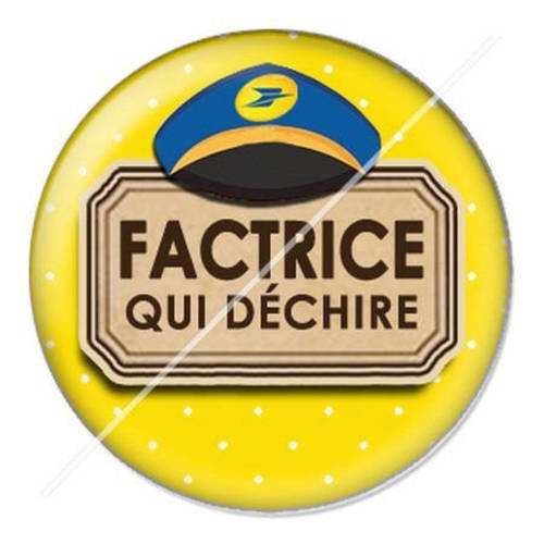 Cabochon résine a coller 25 mm factrice qui déchire 11 