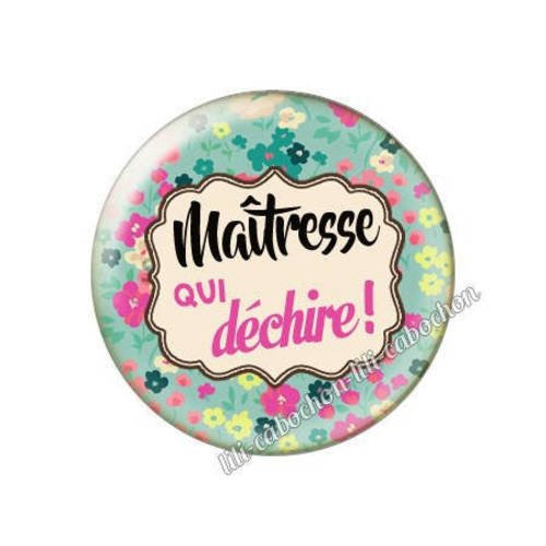 Cabochon résine a coller 25 mm maîtresse qui déchire p69 