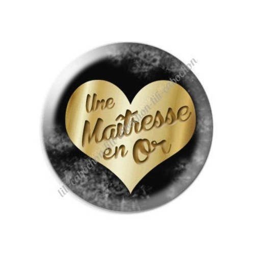 Cabochon résine a coller 25 mm maîtresse en or h6 