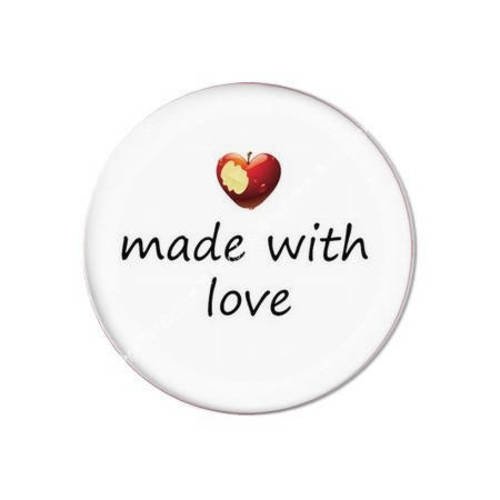Cabochon résine a coller 25 mm made with love c36 