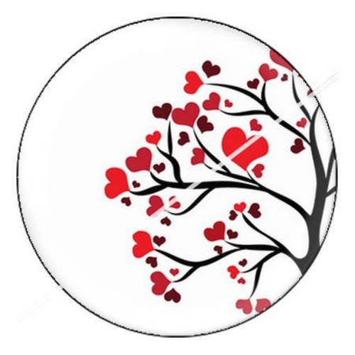 Cabochon résine a coller 25 mm  motifs chat amour coeur arbre oiseaux 11 