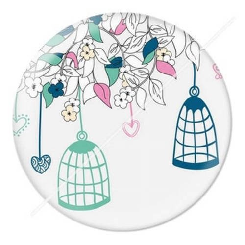 Cabochon résine a coller 25 mm  motifs tons bleu vert 10 