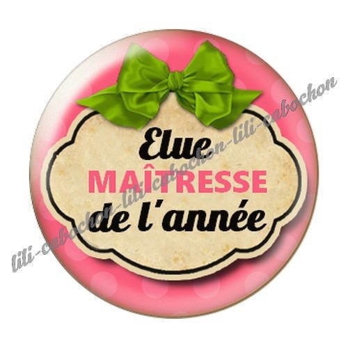 Cabochon résine a coller 25 mm maîtresse i16 