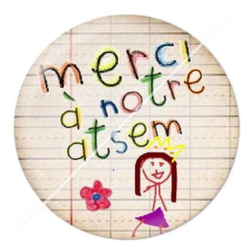 Cabochon résine a coller 25 mm merci atsem 15 