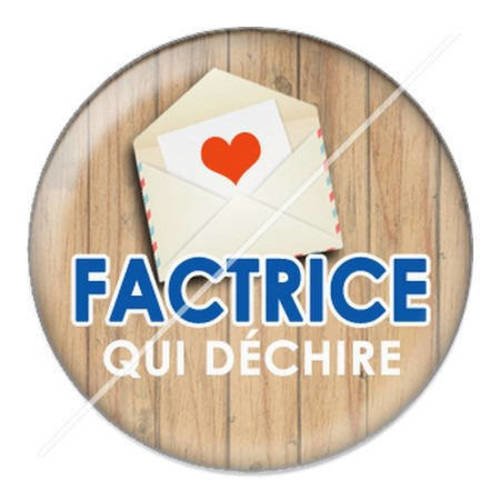 Cabochon résine a coller 25 mm factrice qui déchire 14 