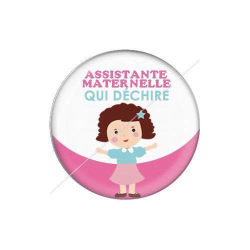 Cabochon résine a coller 25 mm assistante maternelle j2 
