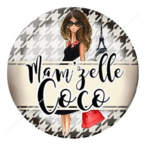 Cabochon résine a coller 25 mm mamzelle coco 2 