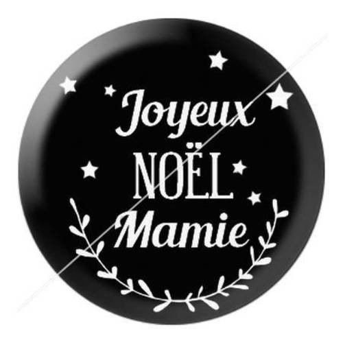 Cabochon résine a coller 25 mm joyeux noël mamie 1 