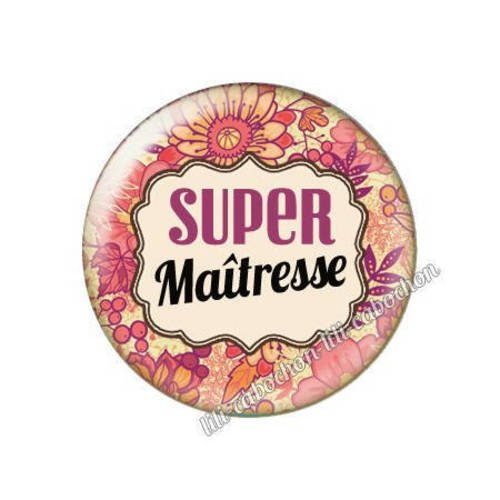 Cabochon résine a coller 25 mm super maîtresse p23 