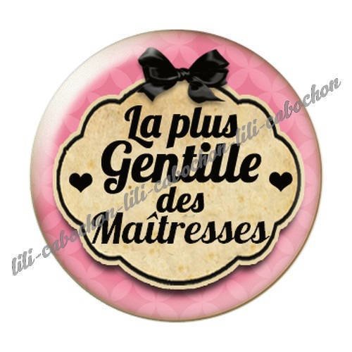 Cabochon résine a coller 25 mm maîtresse i39 