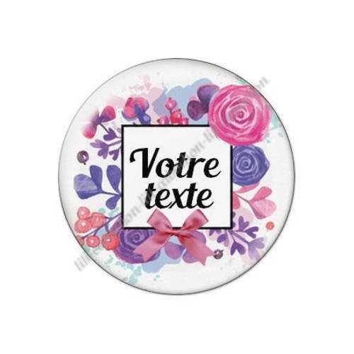 Cabochon résine a coller 25 mm à personnaliser avec votre texte ref f76 