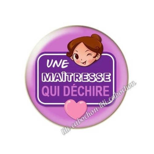 Cabochon résine a coller 25 mm maîtresse ab6 