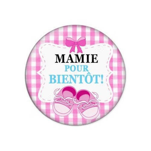 Cabochon résine a coller 25 mm  mamie pour bientôt f64 